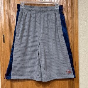 AND1 Men's Gray and Blue Mesh Basketball Shorts - Size Small